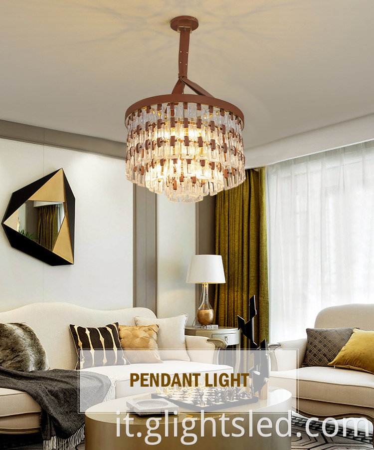 Lampada a sospensione con lampadario a LED in vetro per hotel con design creativo G-Lights